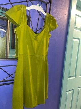 wild fable Olive Green Sweetheart Fit & Flare Mini Dress